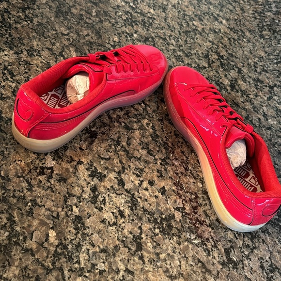 Puma Basket patent red ice fade sneakers NIB 10.5 - Picture 8 of 9